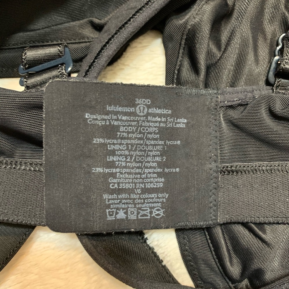 Lululemon Ta Ta Tamer 36DD Black